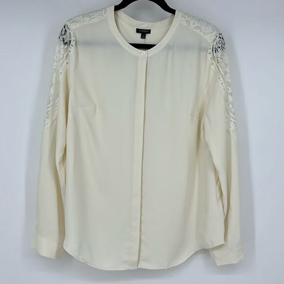 Talbots Ivory Long Sleeve Blouse women’s Large NEW - Picture 1 of 7